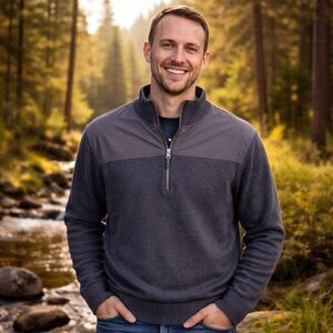 REI Co-op 1/4 Zip Sweater Mens Small Wool Blend Elbow Patches Gorpcore Preppy